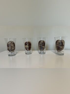 4 Vintage Coca-Cola Clear Glasses